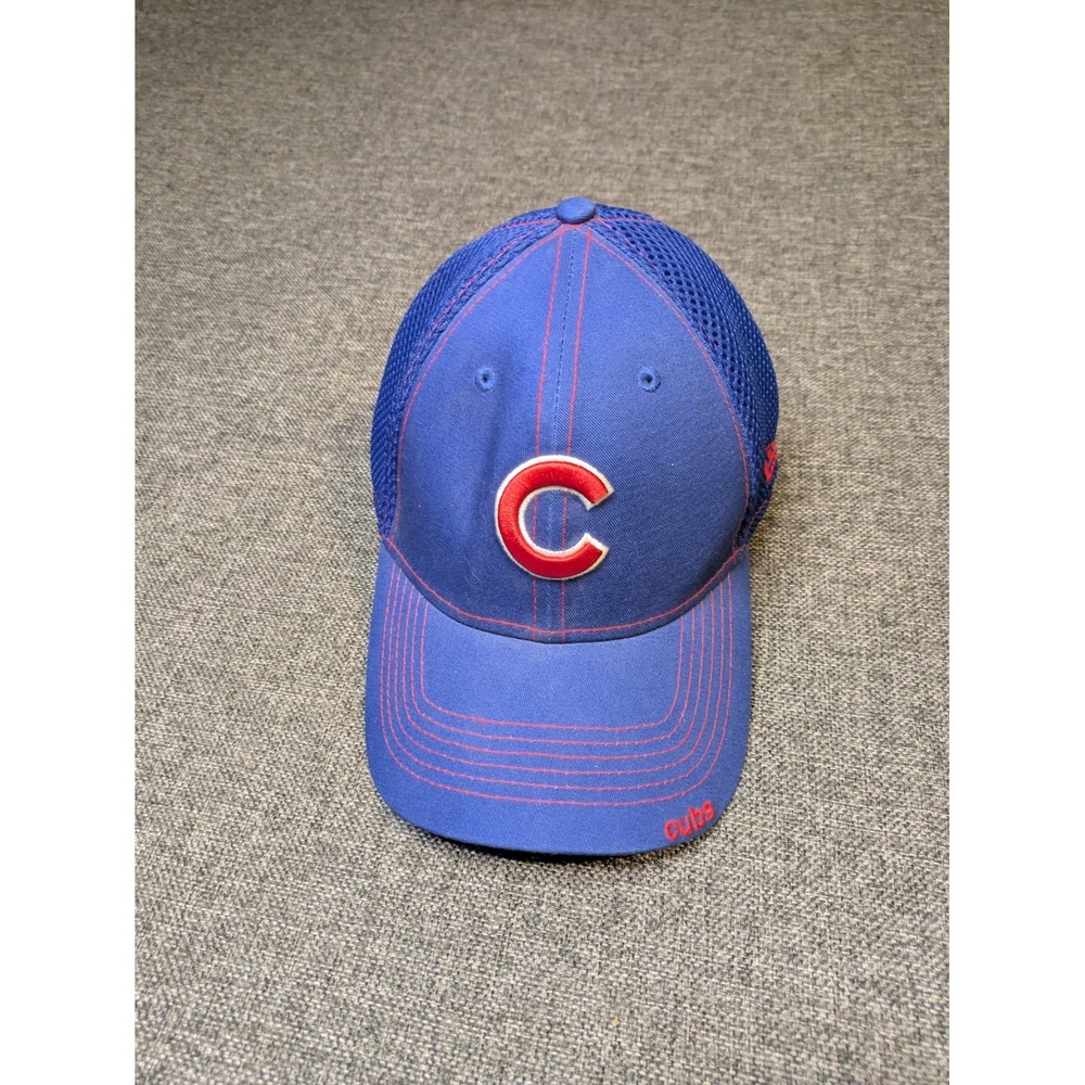 NEW ERA 39 THIRTY MLB CHICAGO CUBS FLEX FITTED HAT M-L BLUE & RED BASEBALL CAP